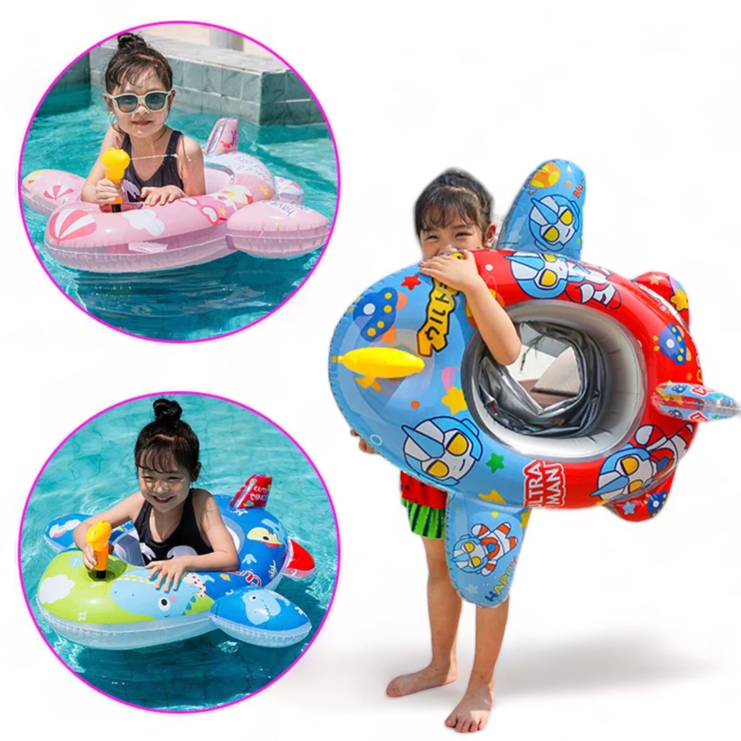 Inflatable swimming float ride for kids