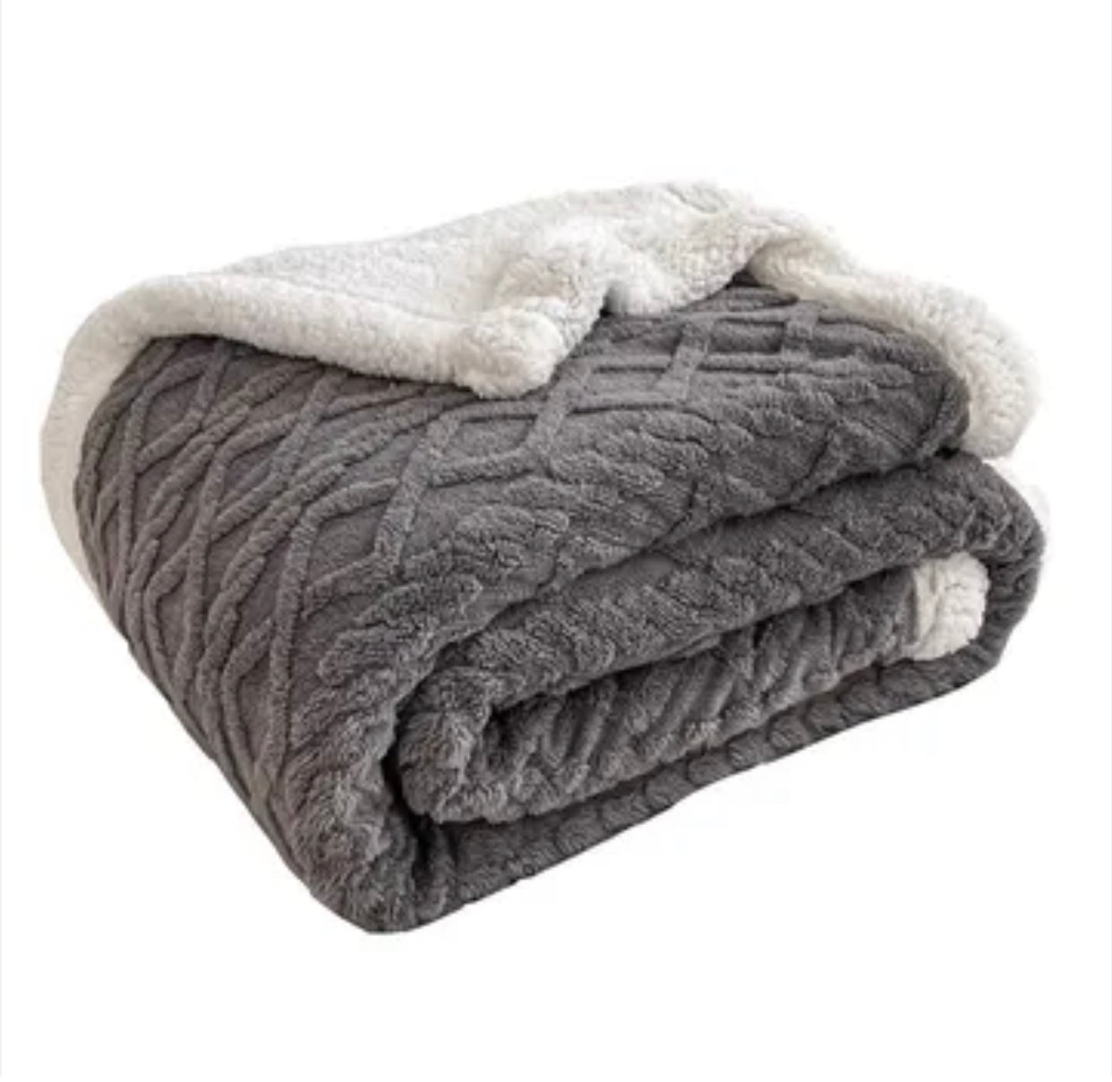Geometric Pattern Sherpa Blanket Queen Size 200cm x 220cm
