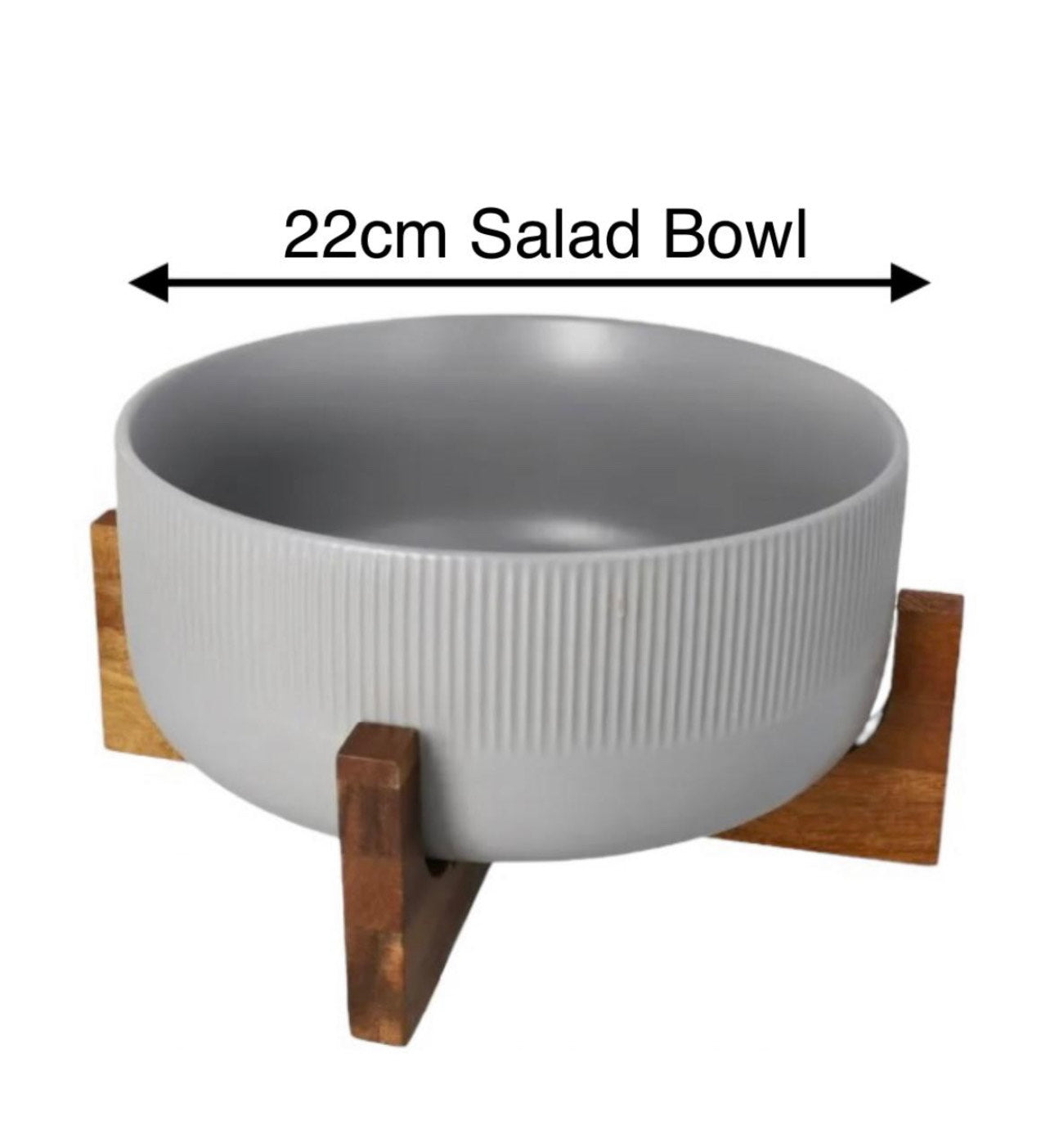 Salad Bowl With Wooden Stand