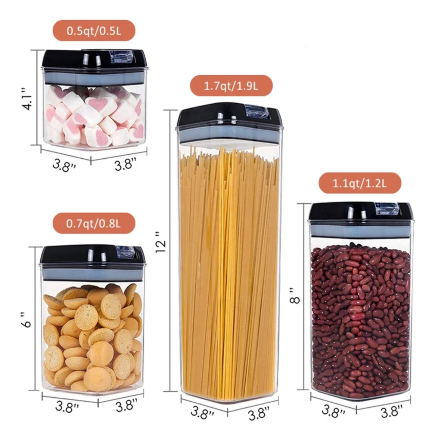 Air tight food container 7 piece set