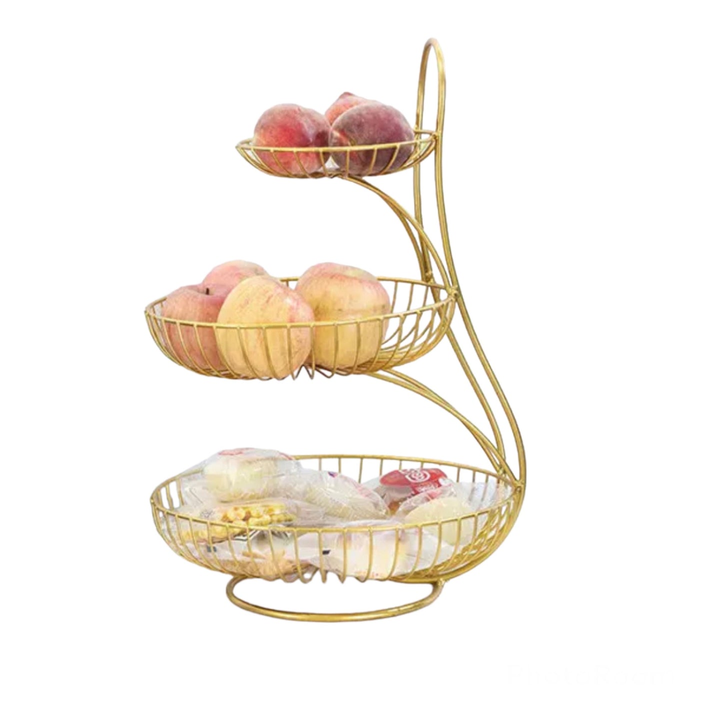 3 tier gold fruit basket