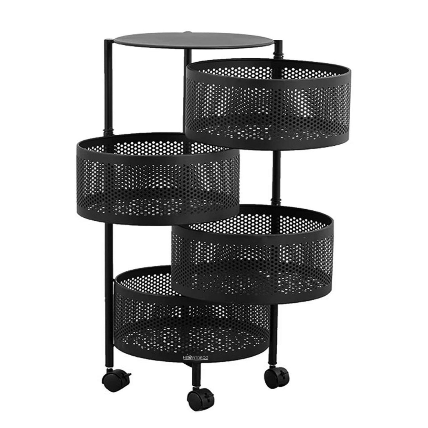 4 or 5-Tier Multi-Layer Round Rotating Storage Shelf Rack - Space-Saving Organizer