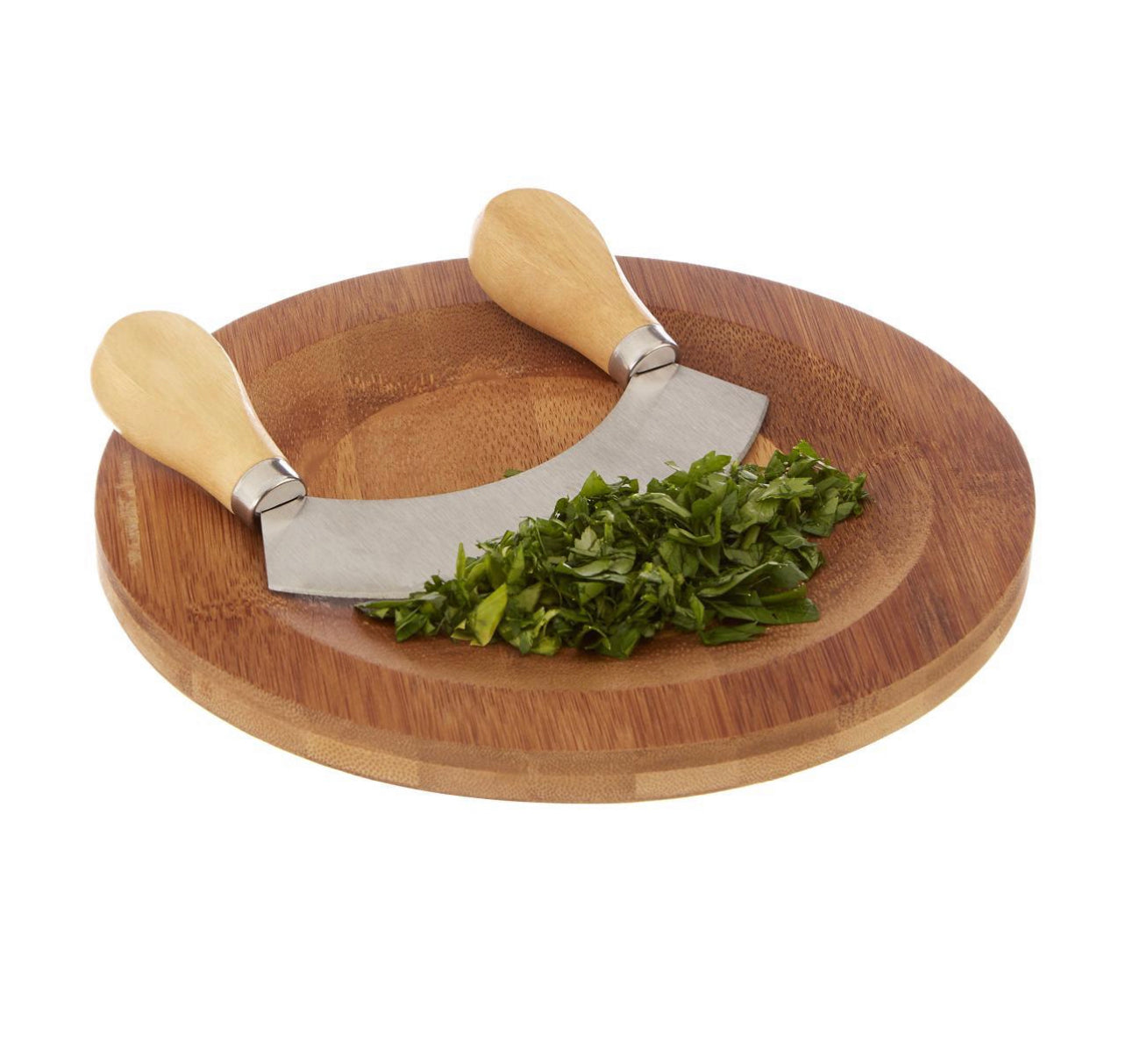 Round Board & Mezzaluna Knife Set