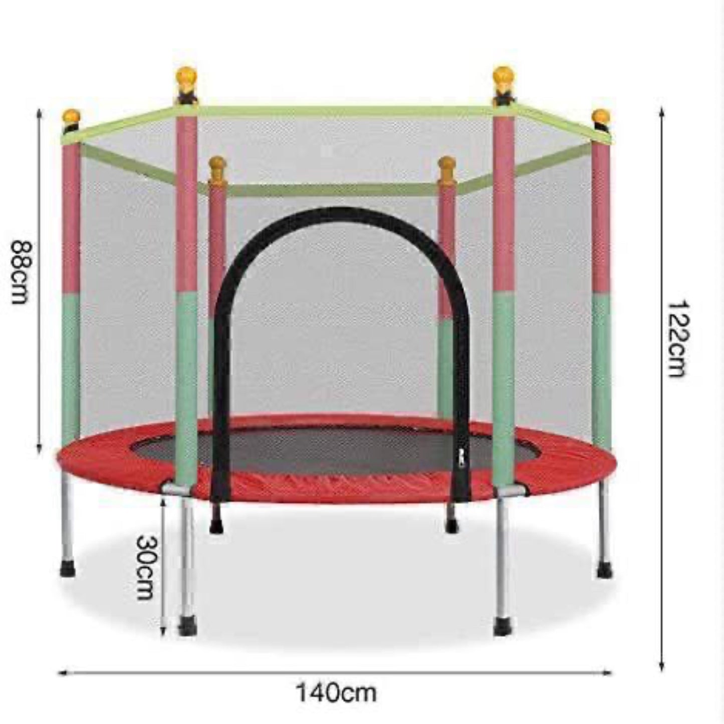 Premium Kids Mini Trampoline with Safety Net Enclosure