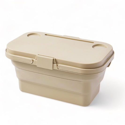Collapsible Picnic Basket with Lid - Multi-Function Outdoor Camping Gear
