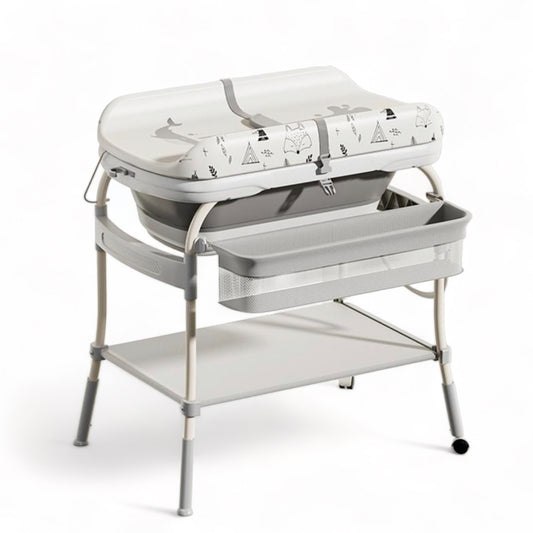 2 in 1 Baby Foldable Standing Diaper Changing Table and Bathtub