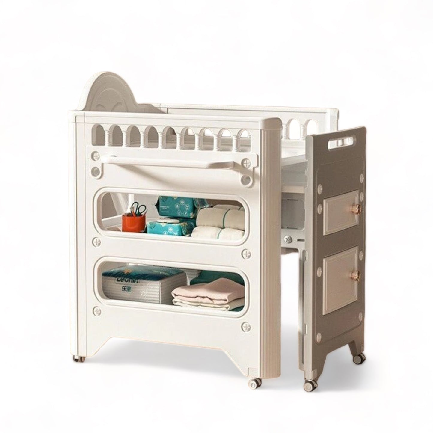 All-in-One Baby Care Desk – Diaper Changing Table with Soft Mattress and Pillow for Ultimate Comfort