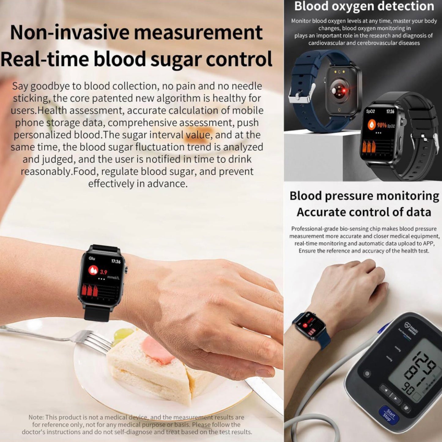 Health Smart Watch - Blood Sugar Monitoring & Laser Physiotherapy