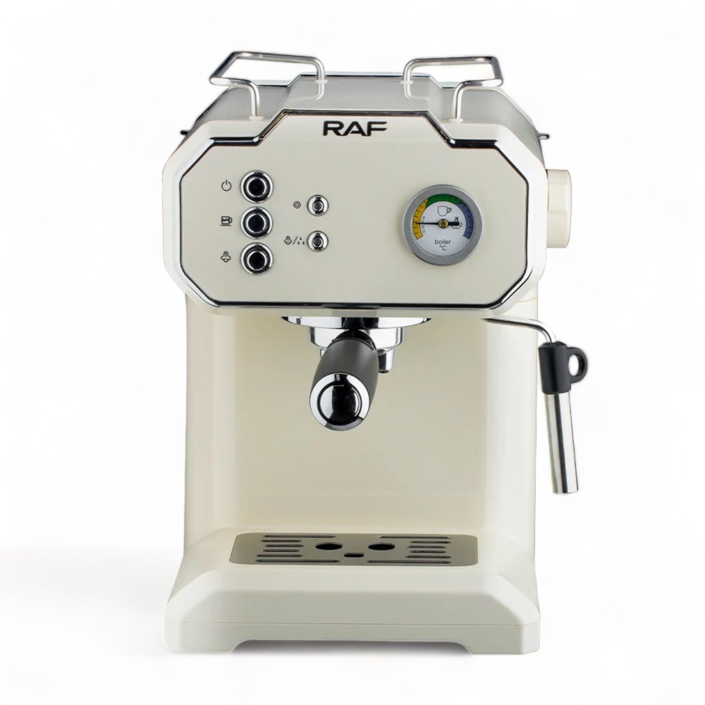 Coffee Machine, Retro Cream White Espresso & Cappuccino Maker