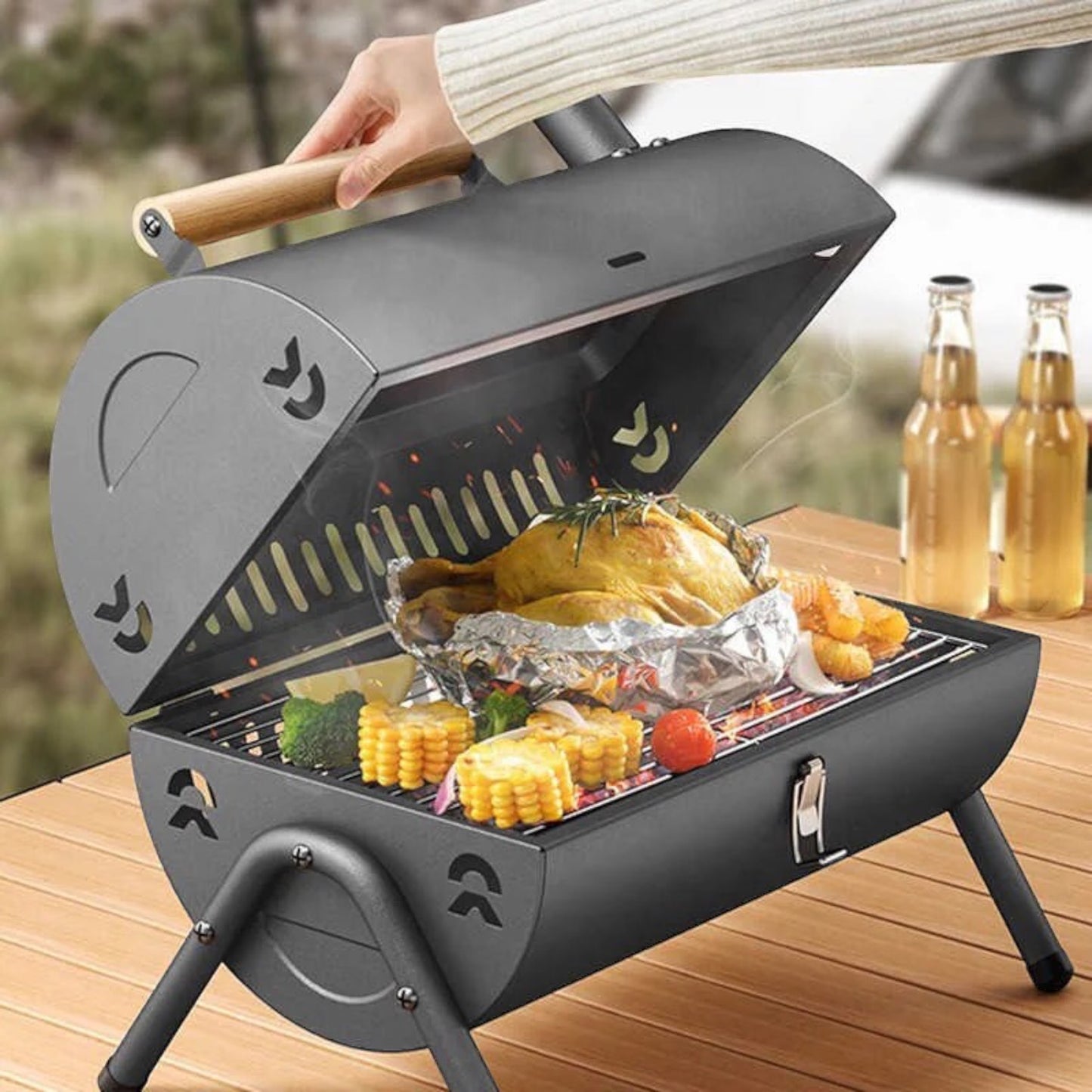 Portable Foldable Charcoal BBQ Grill/Braai Stand