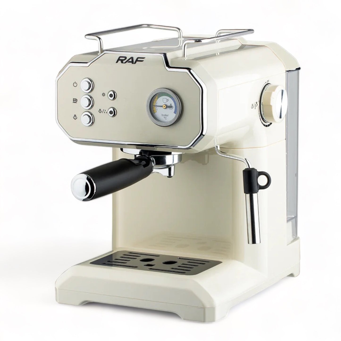 Coffee Machine, Retro Cream White Espresso & Cappuccino Maker