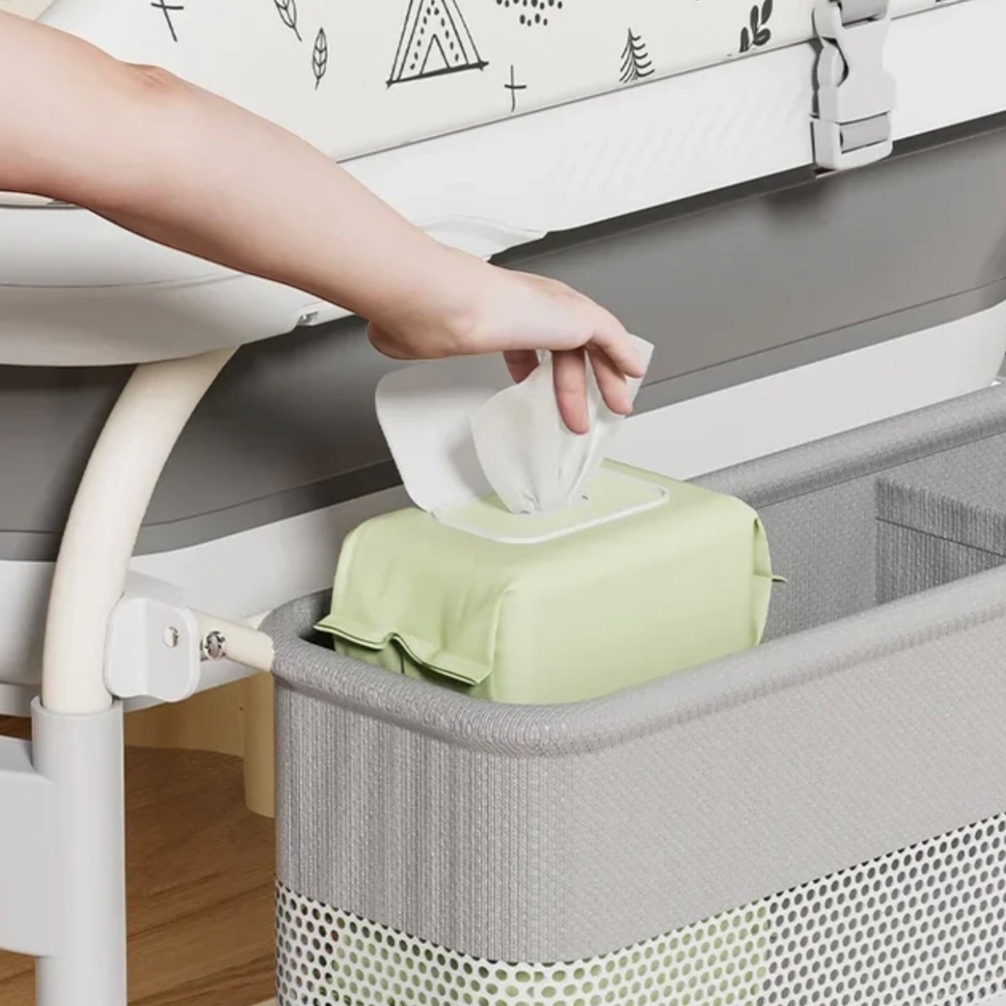 2 in 1 Baby Foldable Standing Diaper Changing Table and Bathtub