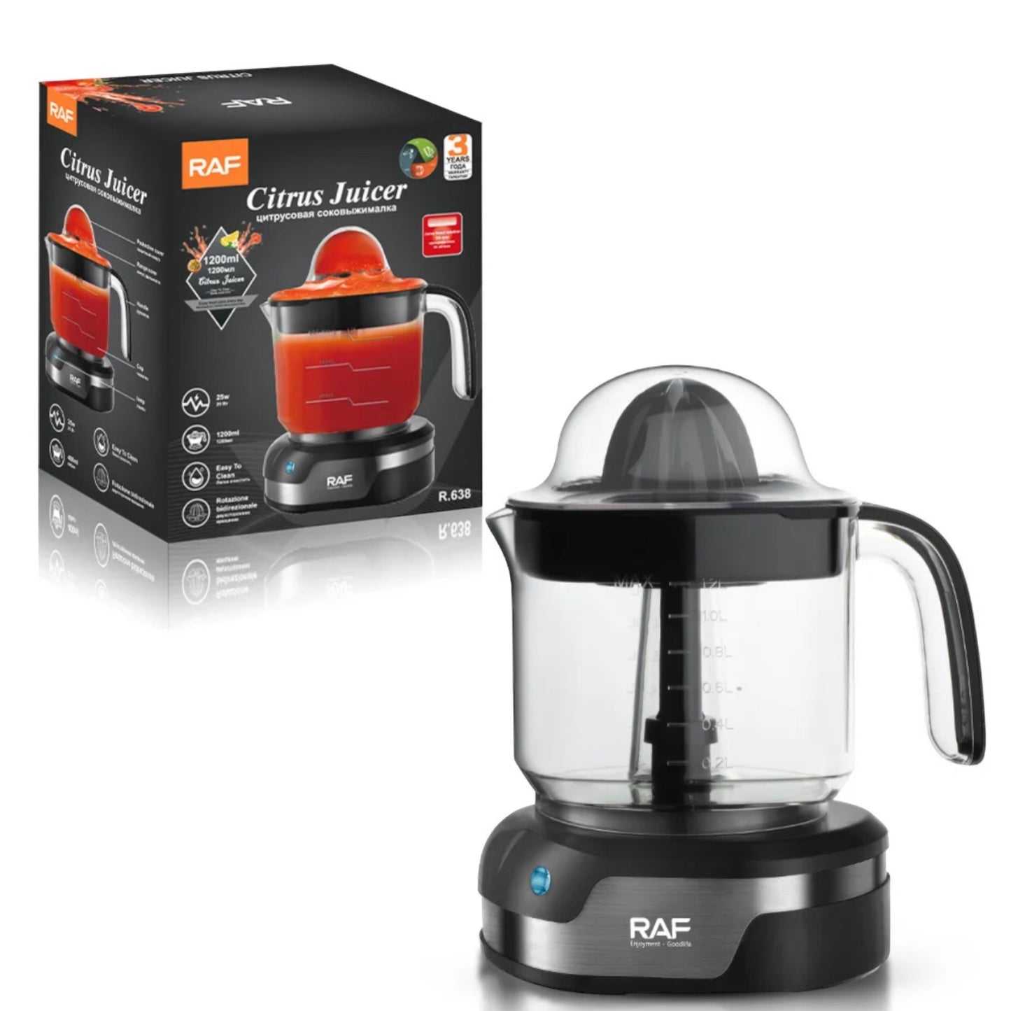 Electric Mini Portable Citrus Juicer (1.2 Litre Capacity)