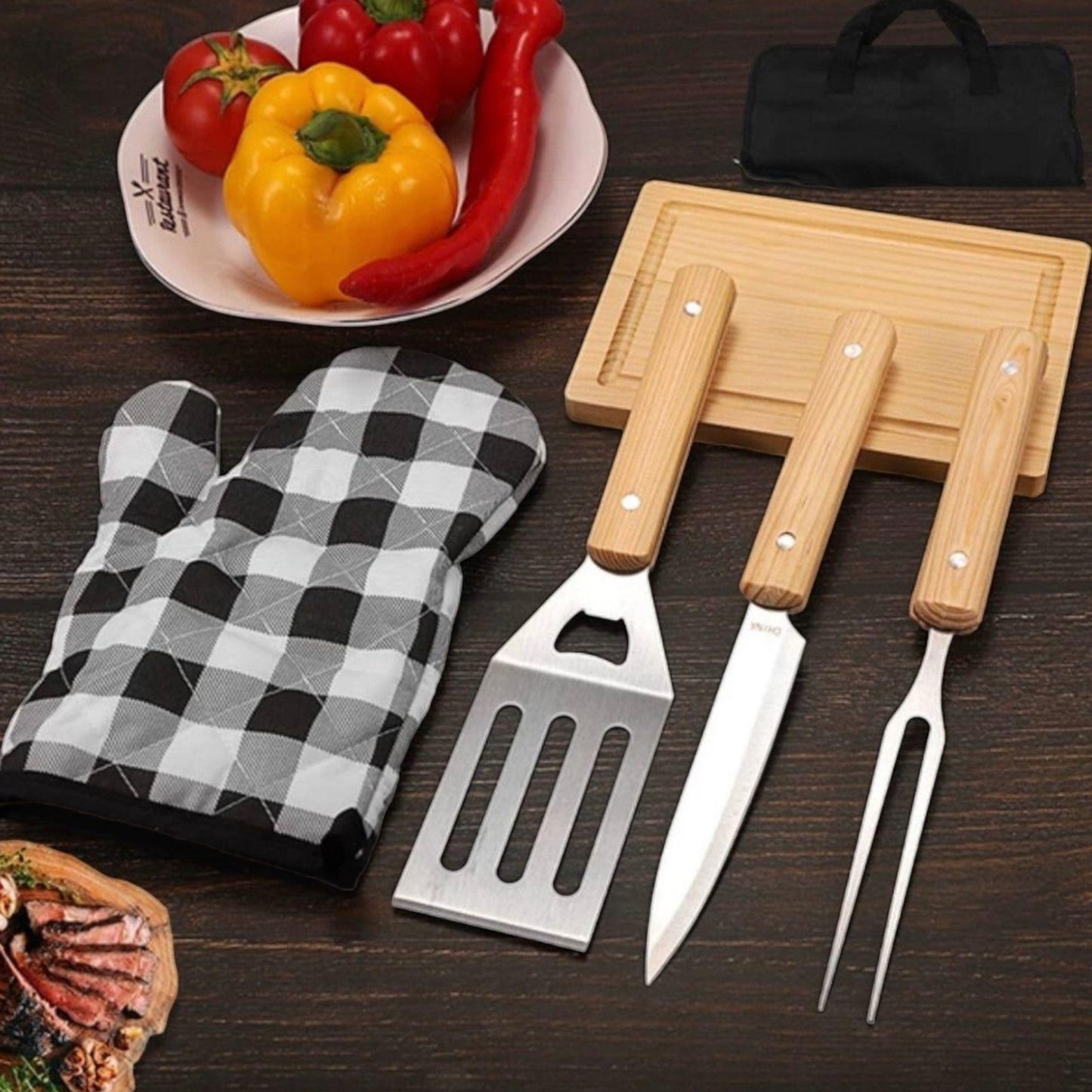 6 Piece Camping Braai BBQ Set