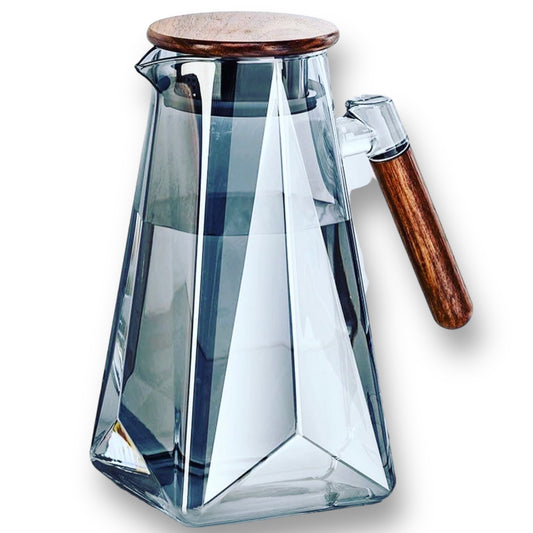 Glass Borosilicate Stove Kettle Pitcher with Bamboo Handle (1.8 litre)
