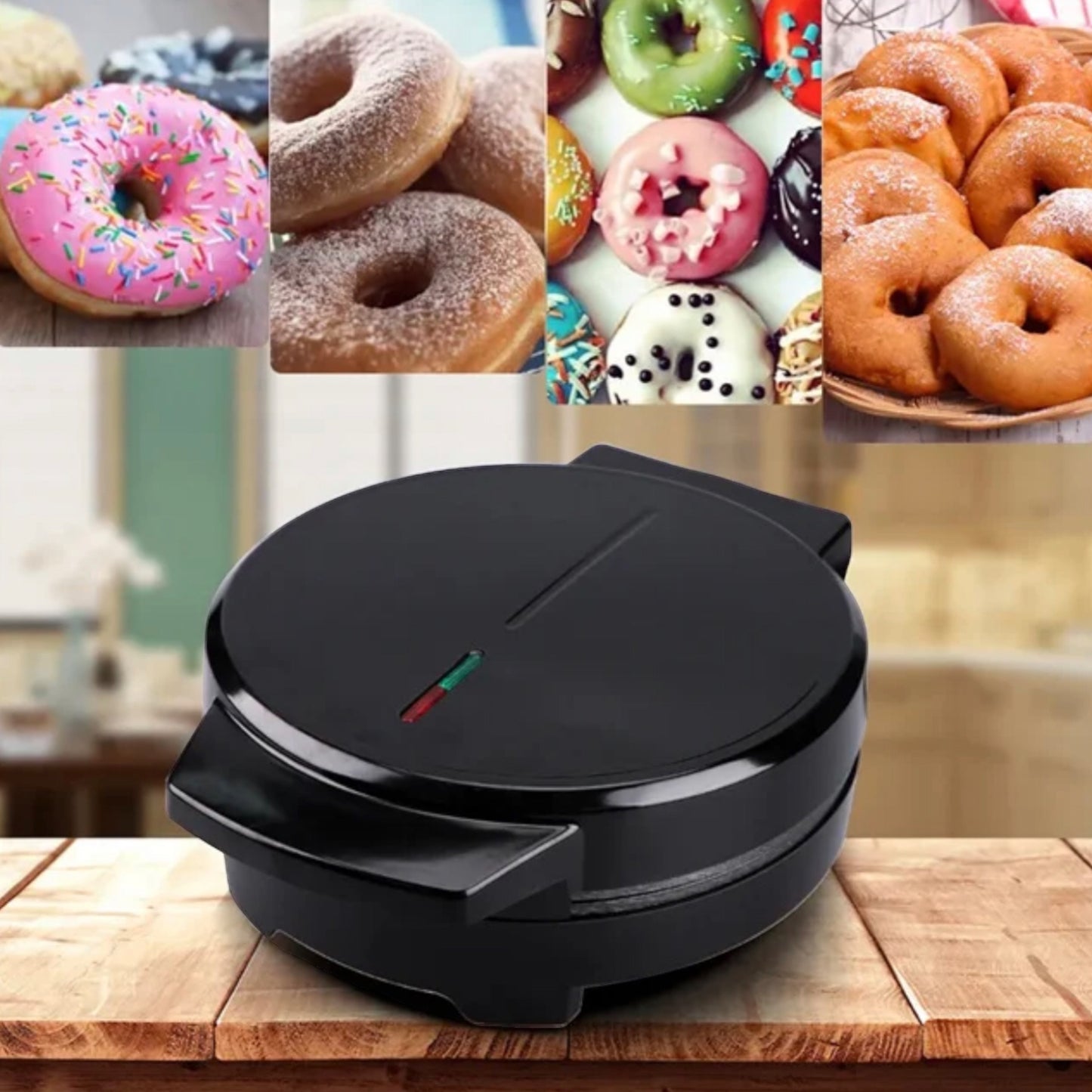 7-Hole Mini Electric Doughnut Maker - Stylish Design, Non-Stick Coating, Quick & Easy