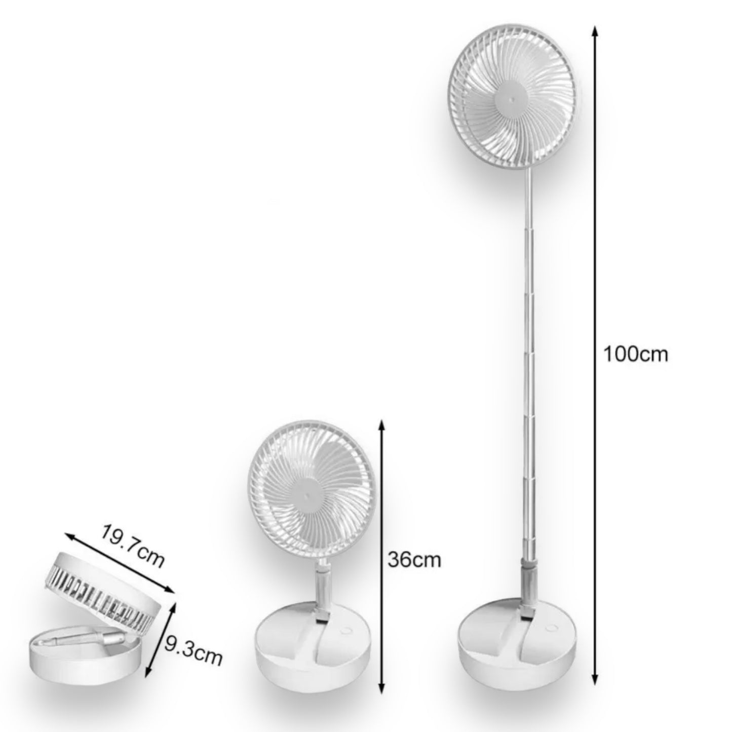 Foldable USB Rechargeable Retractable Fan