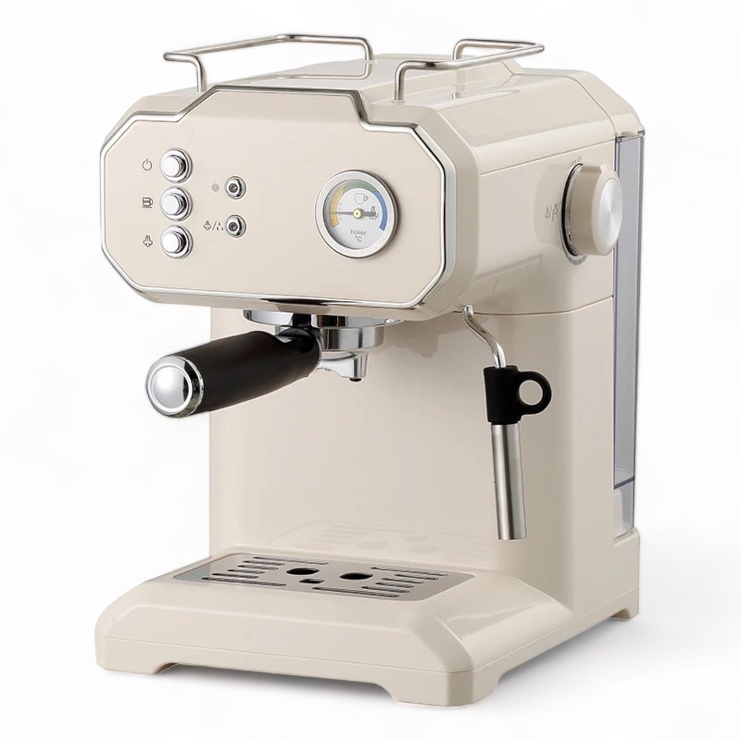 Coffee Machine, Retro Cream White Espresso & Cappuccino Maker