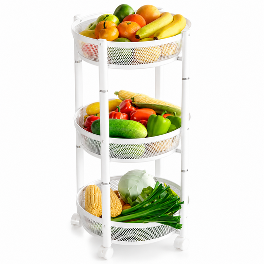 3 Tier Rolling Fruit & Vegetable Storage Basket