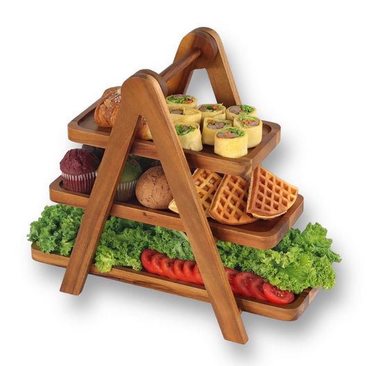 3 Tier Ladder Multifunctional Wooden Serving Tray