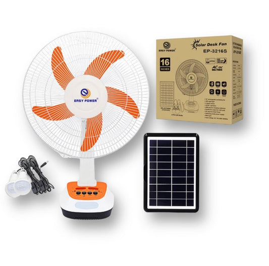 16-inch rechargeable solar fan
