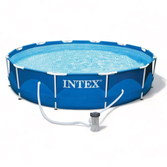 INTEX Metal Frame Pool - With Pump - Blue