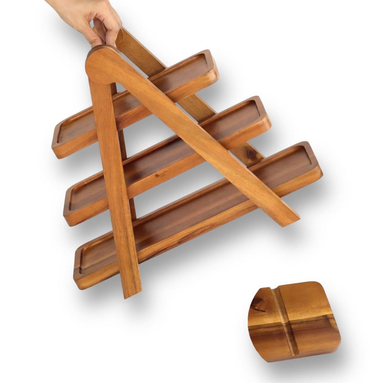 3 Tier Ladder Multifunctional Wooden Serving Tray