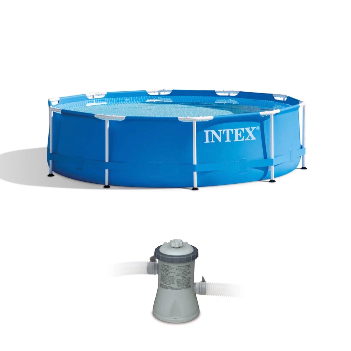 INTEX Metal Frame Pool - With Pump - Blue
