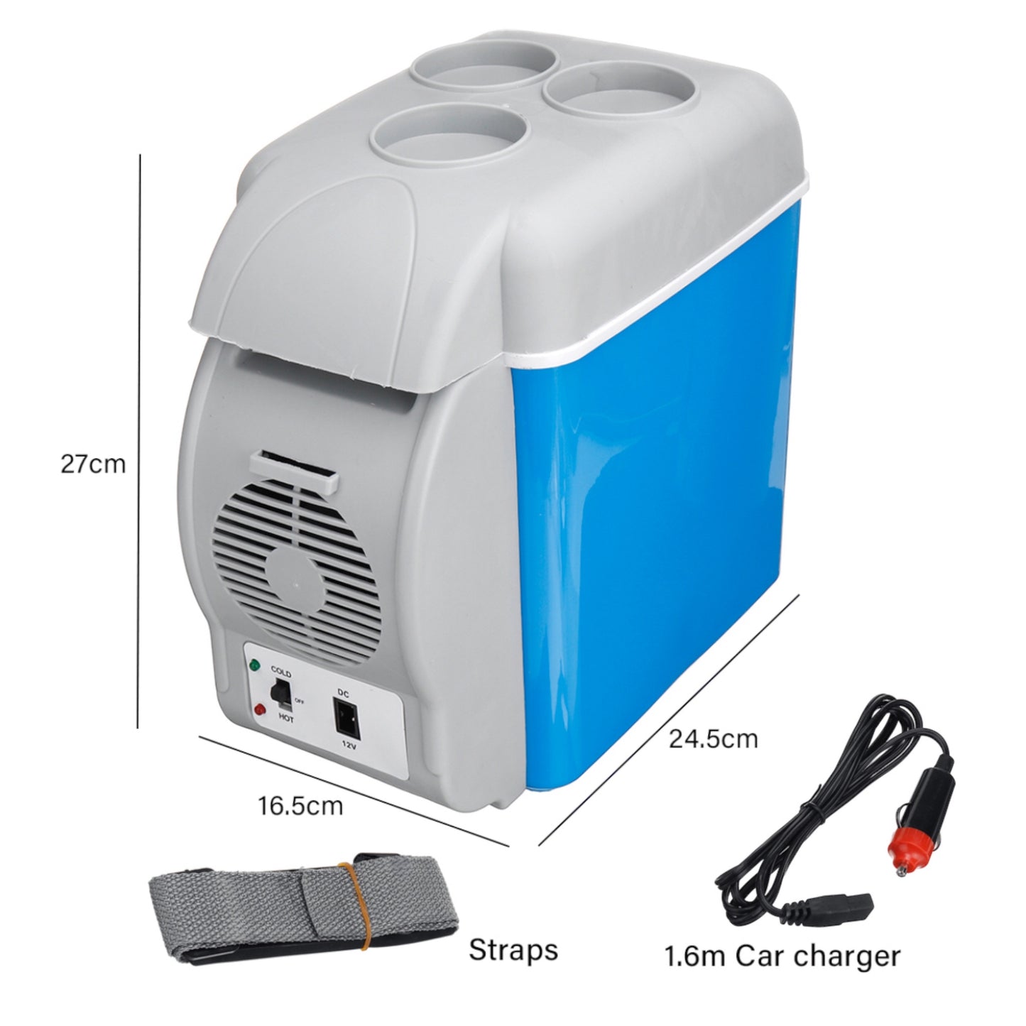 2 in 1 mini car fridge, 7.5 litres