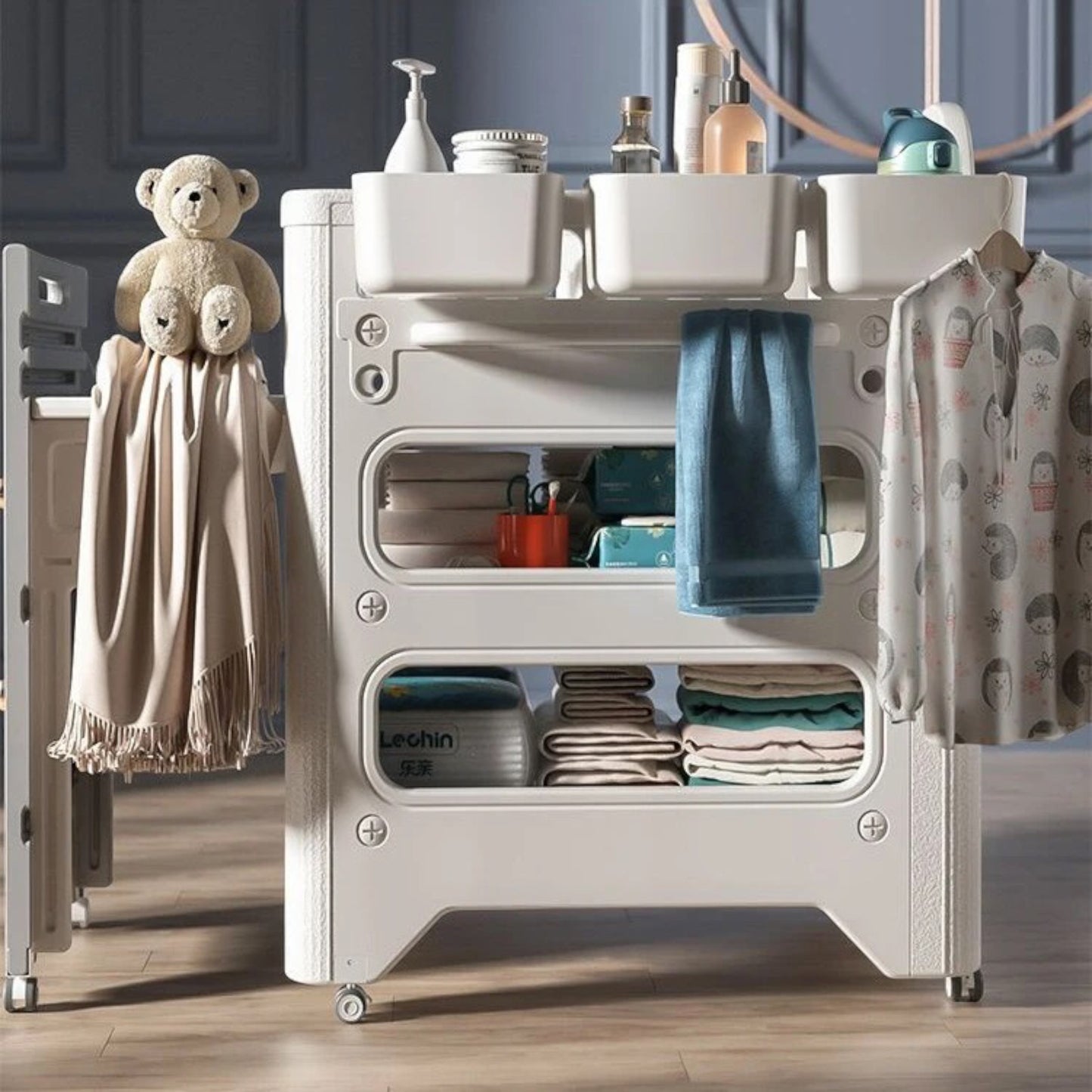 All-in-One Baby Care Desk – Diaper Changing Table with Soft Mattress and Pillow for Ultimate Comfort