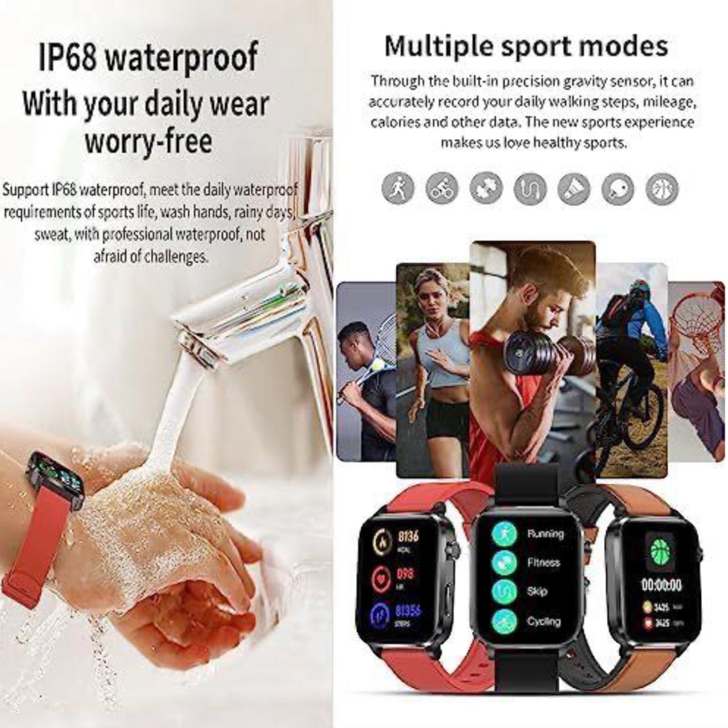 Health Smart Watch - Blood Sugar Monitoring & Laser Physiotherapy