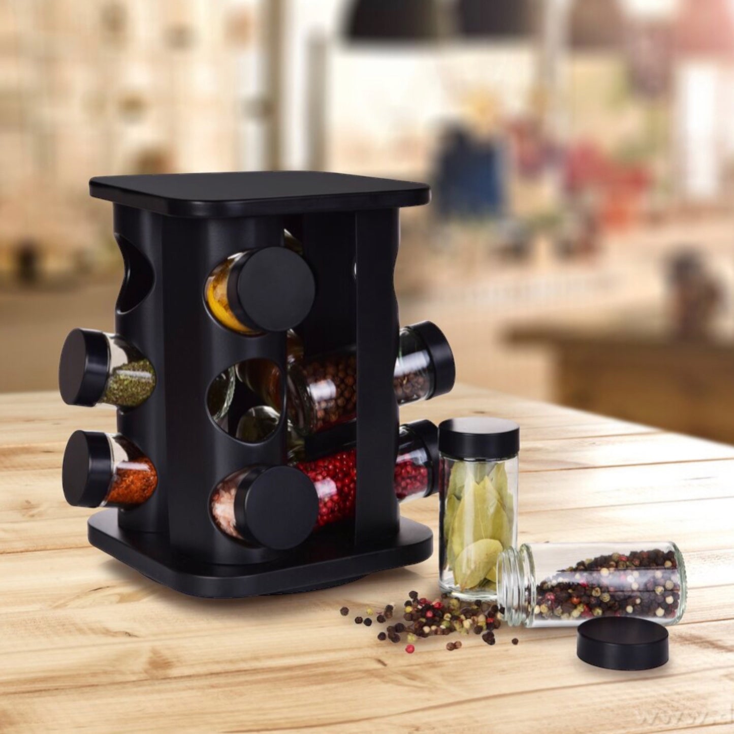 12 Piece Rotating Kitchen Countertop Spice Rack
