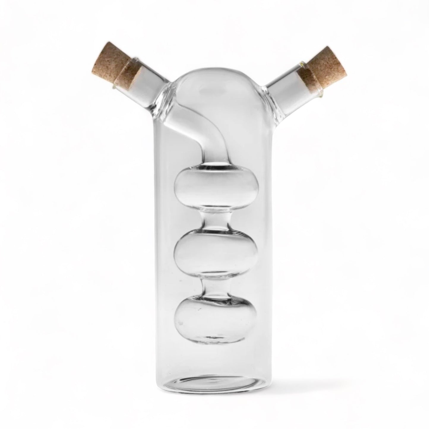 Elegant 2-in-1 Oil and Vinegar Glass Cruet Dispenser with Cork Stopper