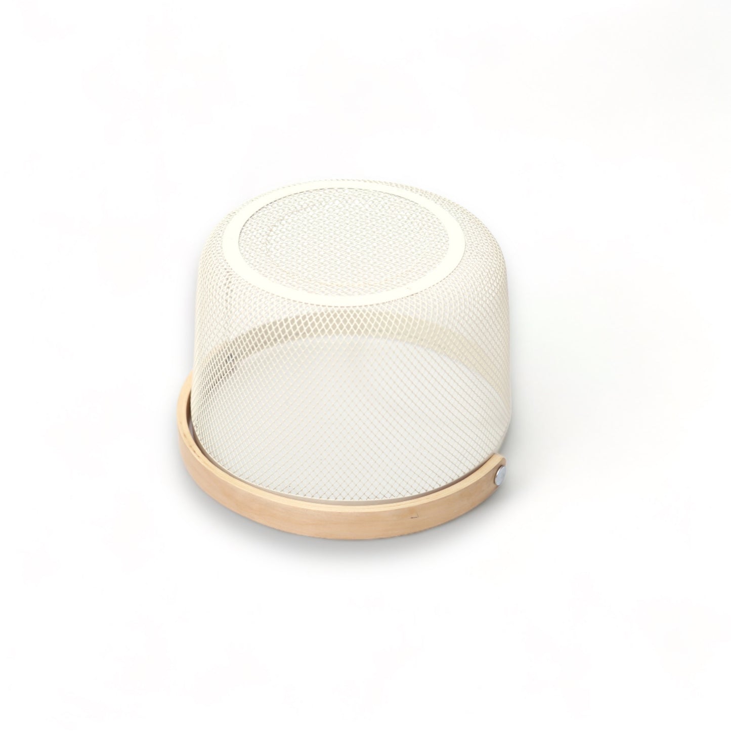 Round Mesh Storage Basket with Wooden Handle