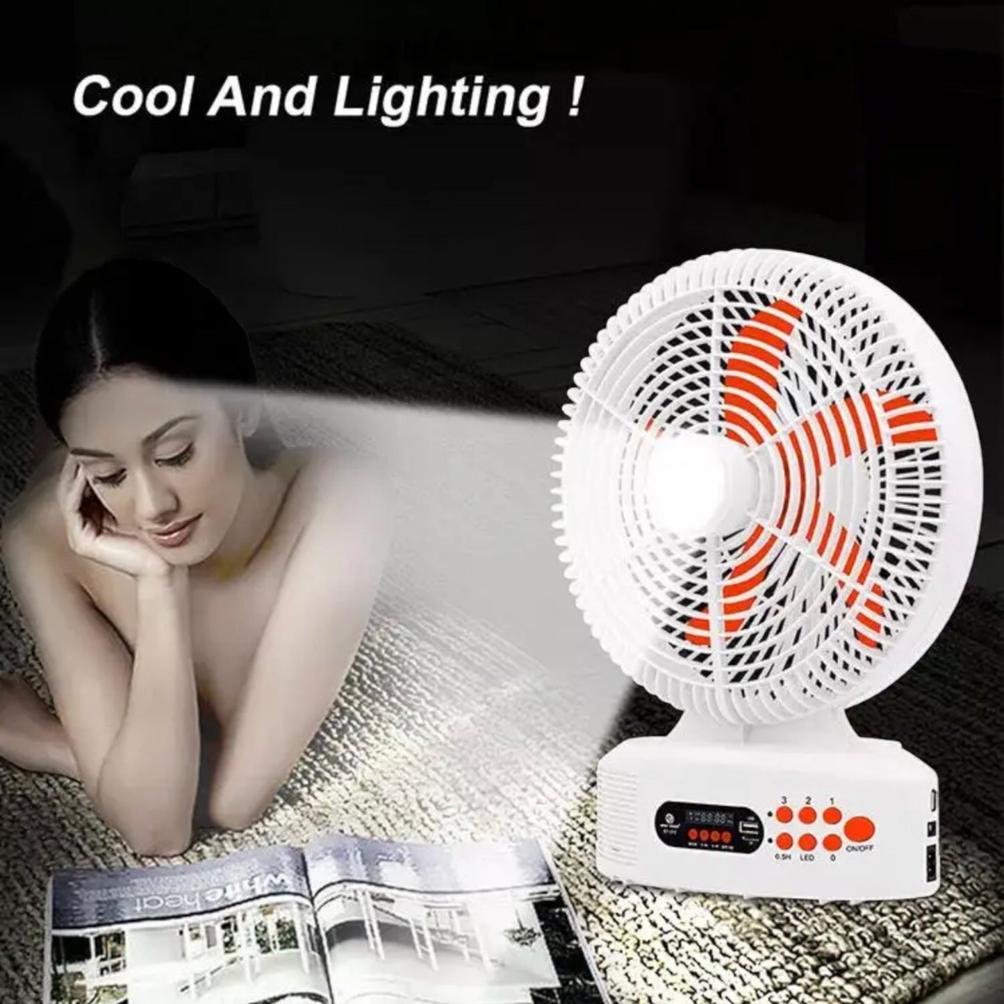 12 inch rechargeable solar fan