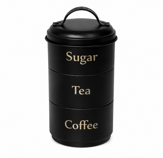 3-Tier Tea, Coffee & Sugar Storage Canister Set