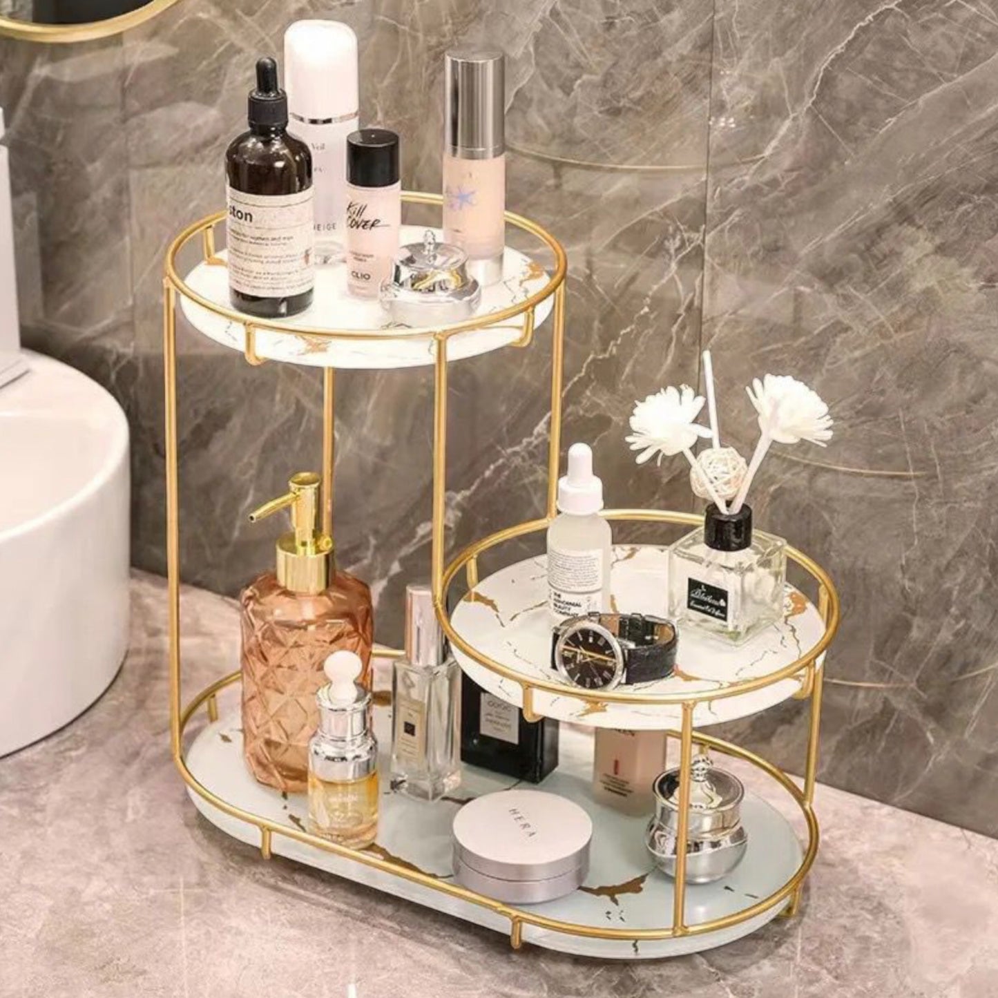 Stylish 3-Tier Perfume Organizer for Bathroom or Bedroom Decor