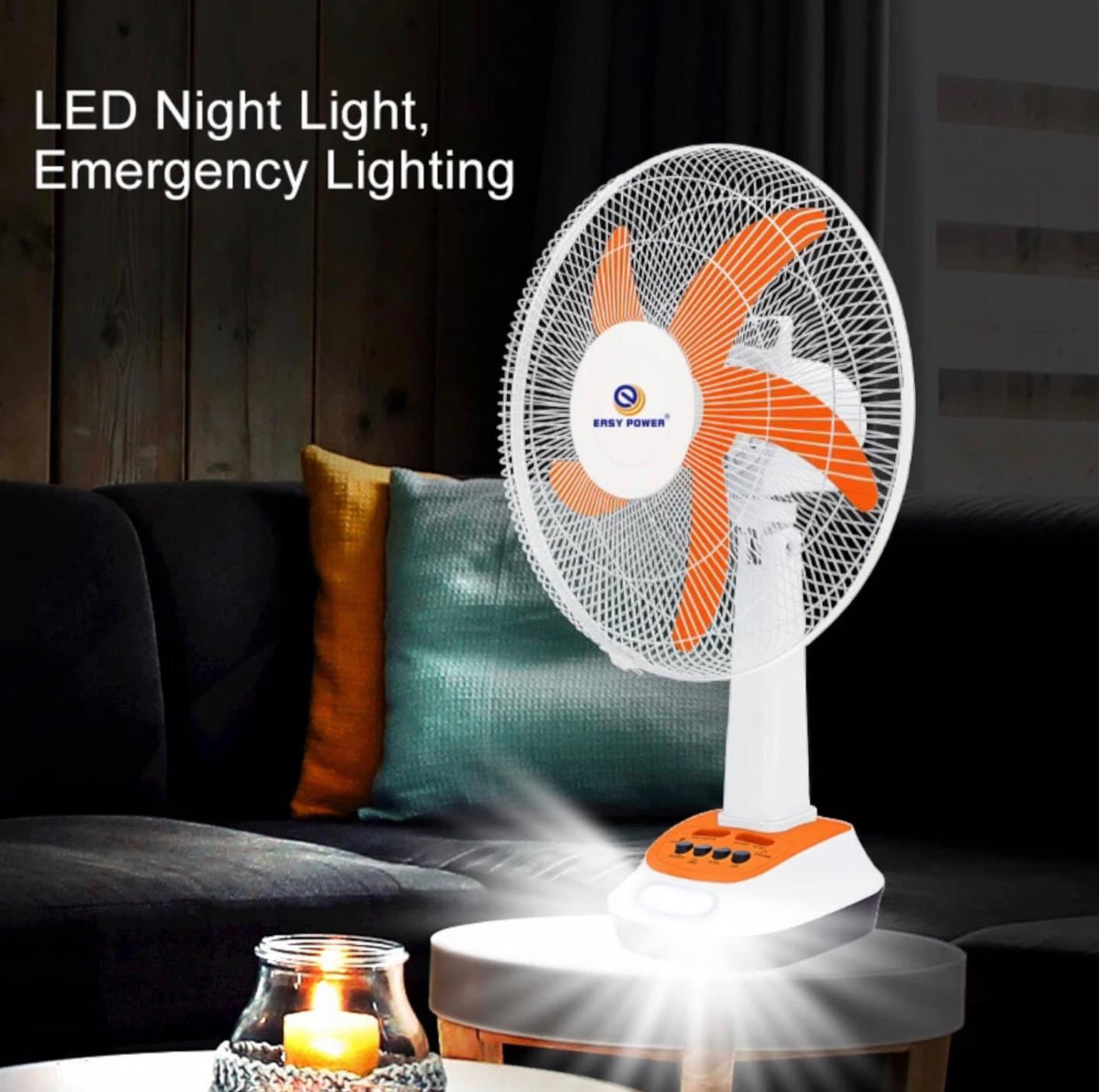 16-inch rechargeable solar fan