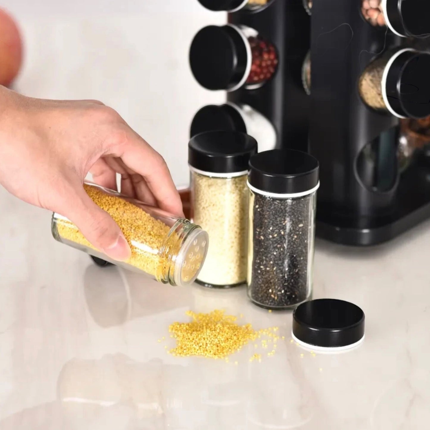 12 Piece Rotating Kitchen Countertop Spice Rack