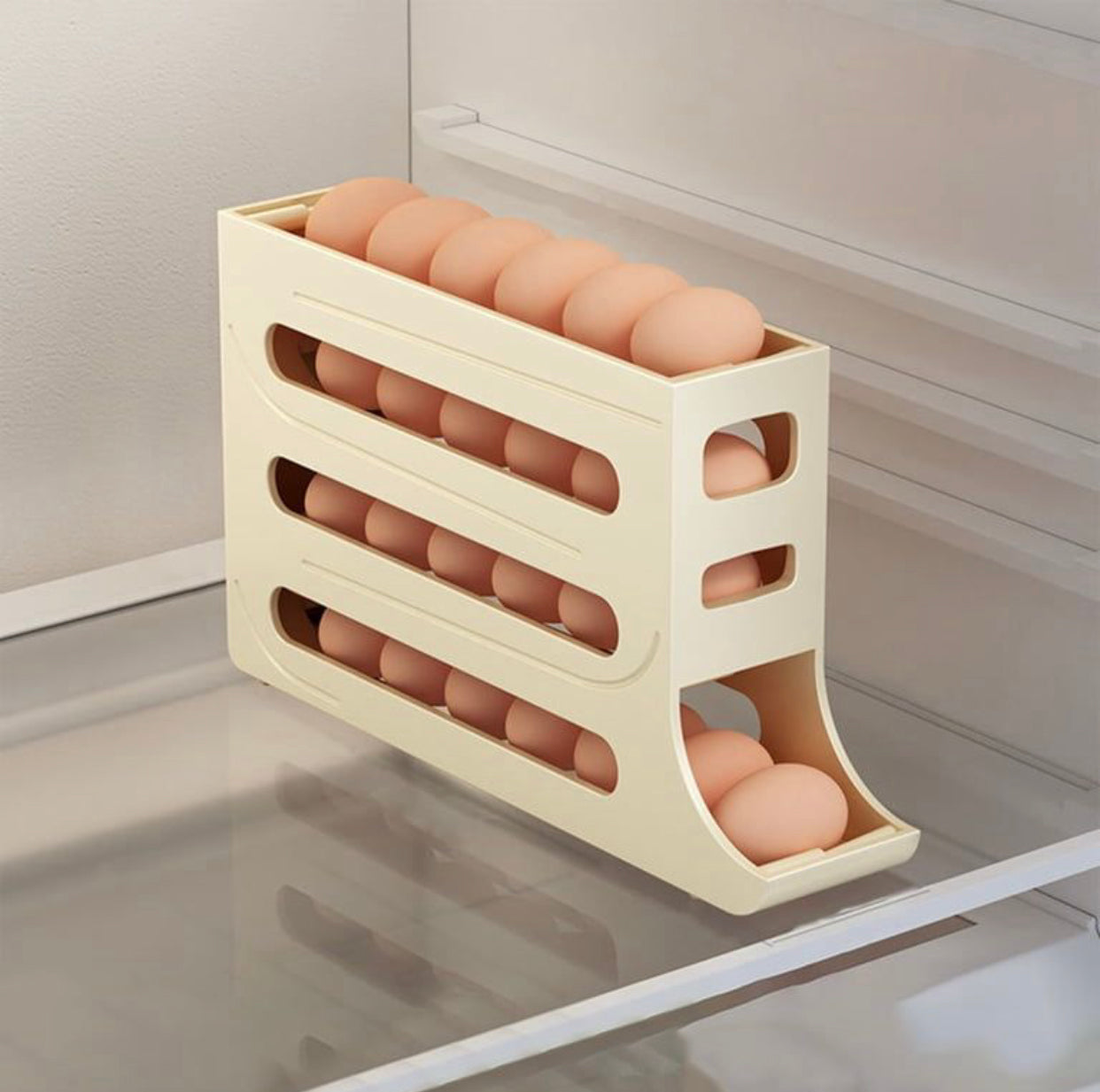 4 Tier Automatic Rolling Egg Dispenser (35.9cm x 30cm x 19.9cm)
