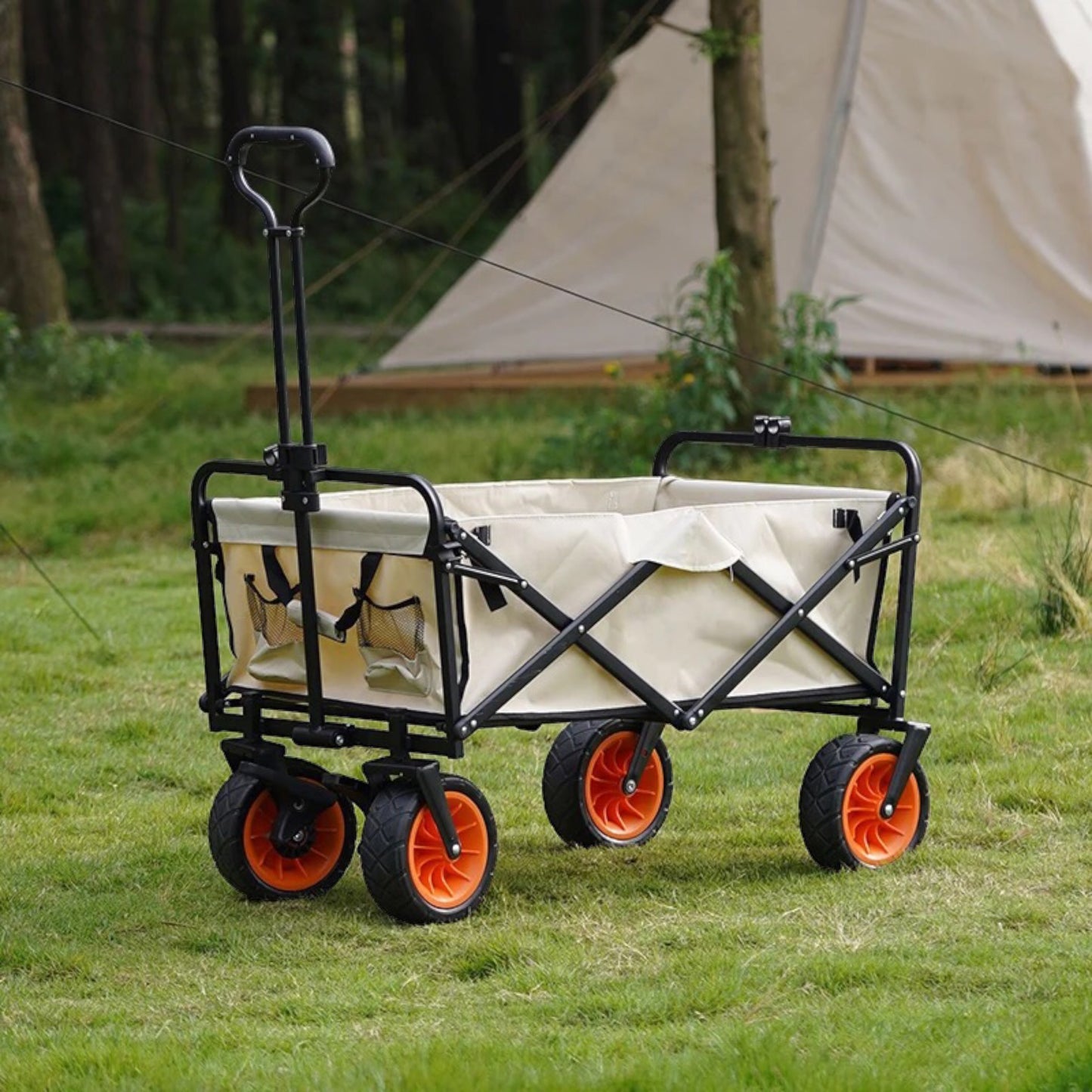 Premium Foldable Outdoor Wagon Cart Trolley for Beach, Picnics & Garden