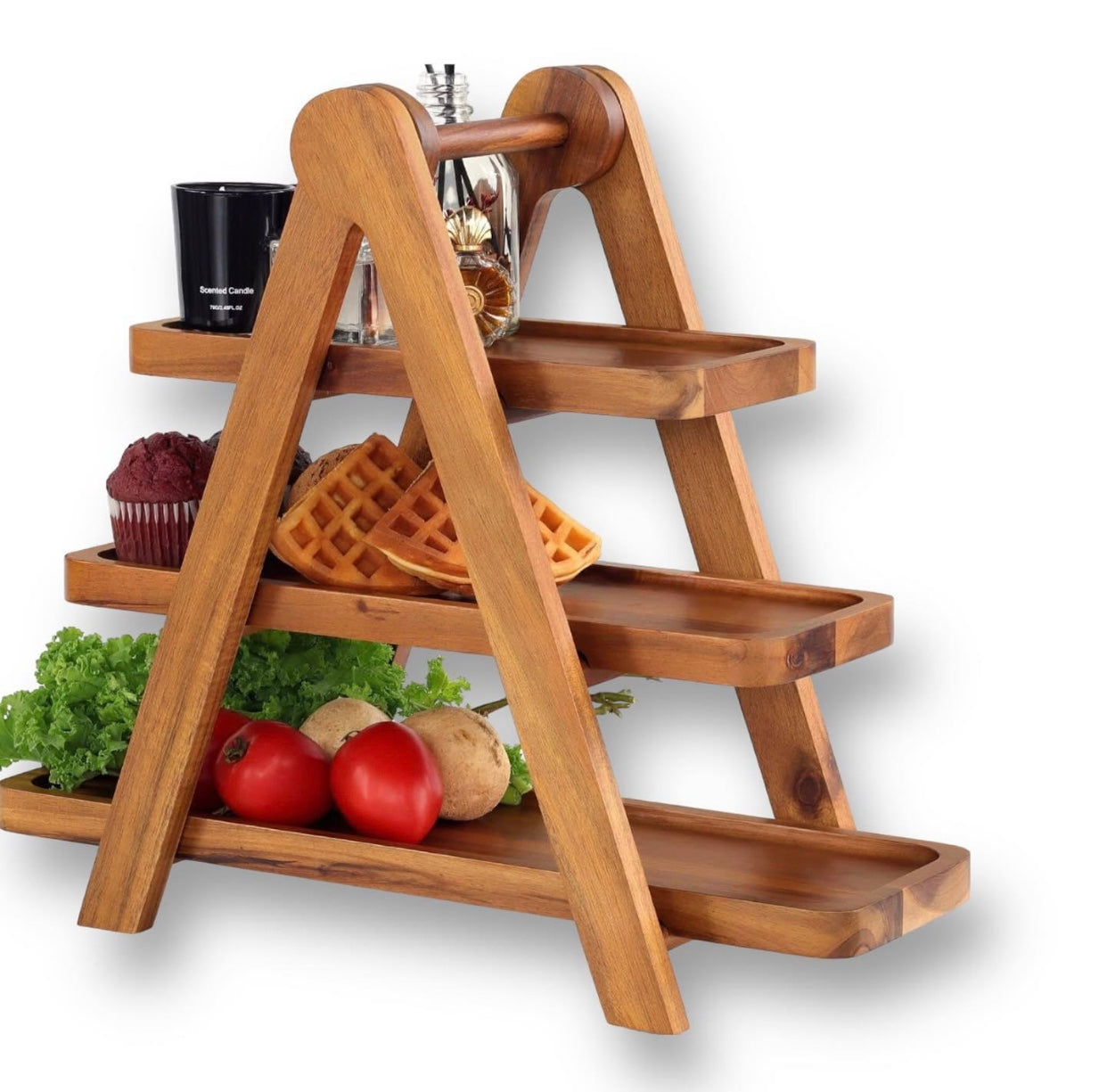 3 Tier Ladder Multifunctional Wooden Serving Tray