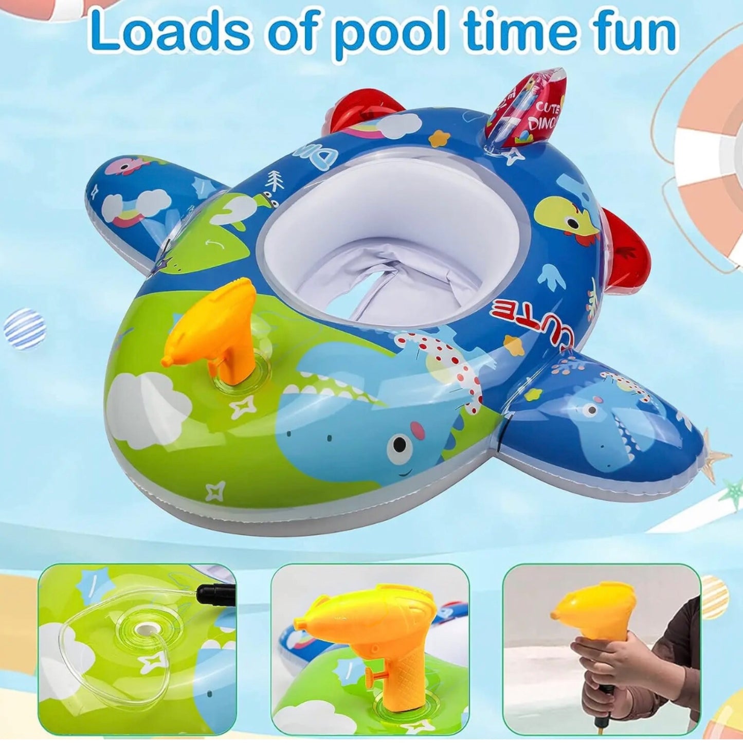 Inflatable swimming float ride for kids