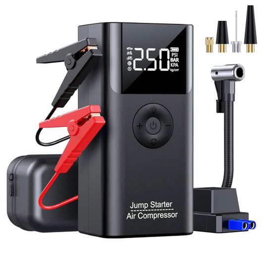 Smart Wireless Car Jump Starter & Auto Air Inflator – 2500A Portable Power Bank