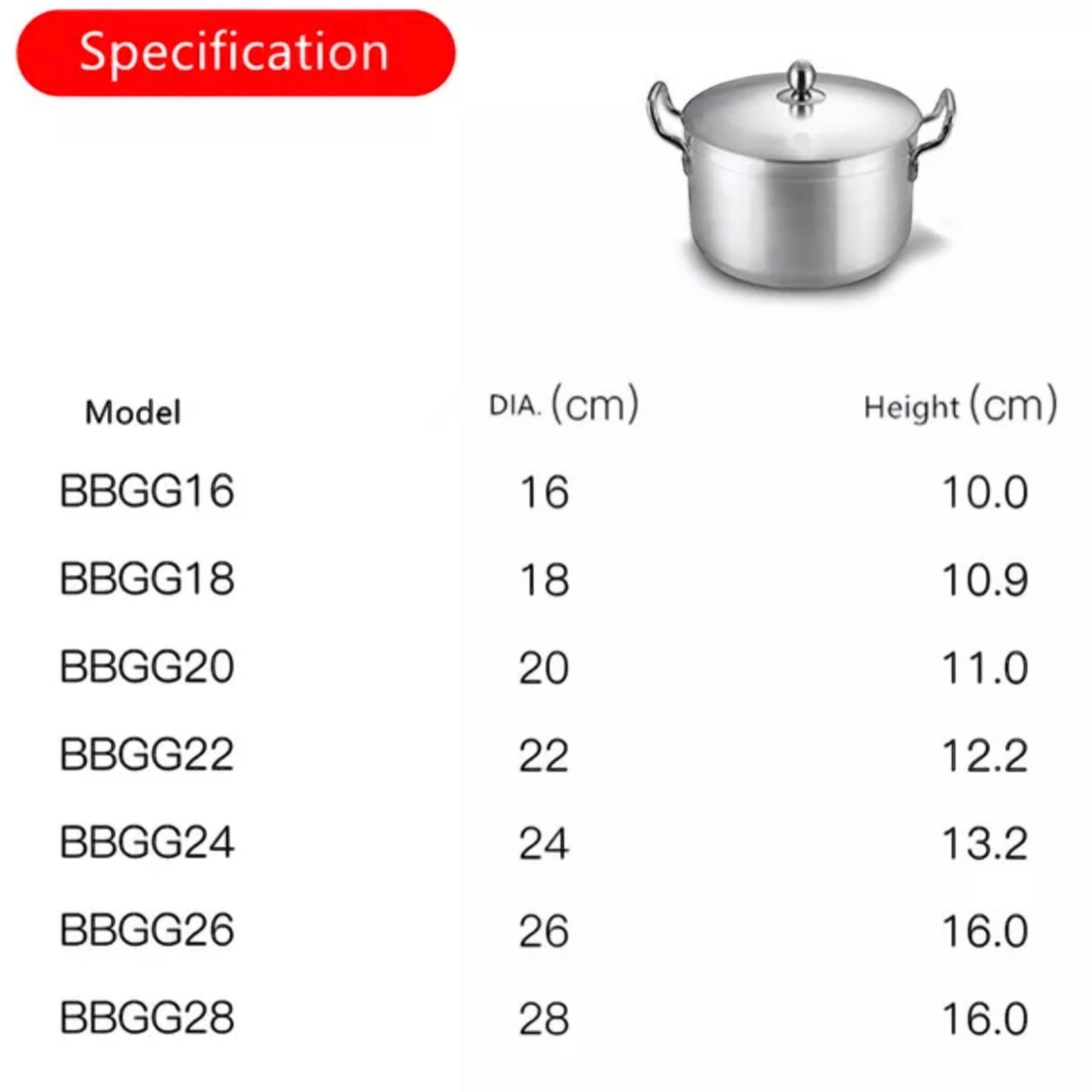 Aluminium pots set (14 piece)