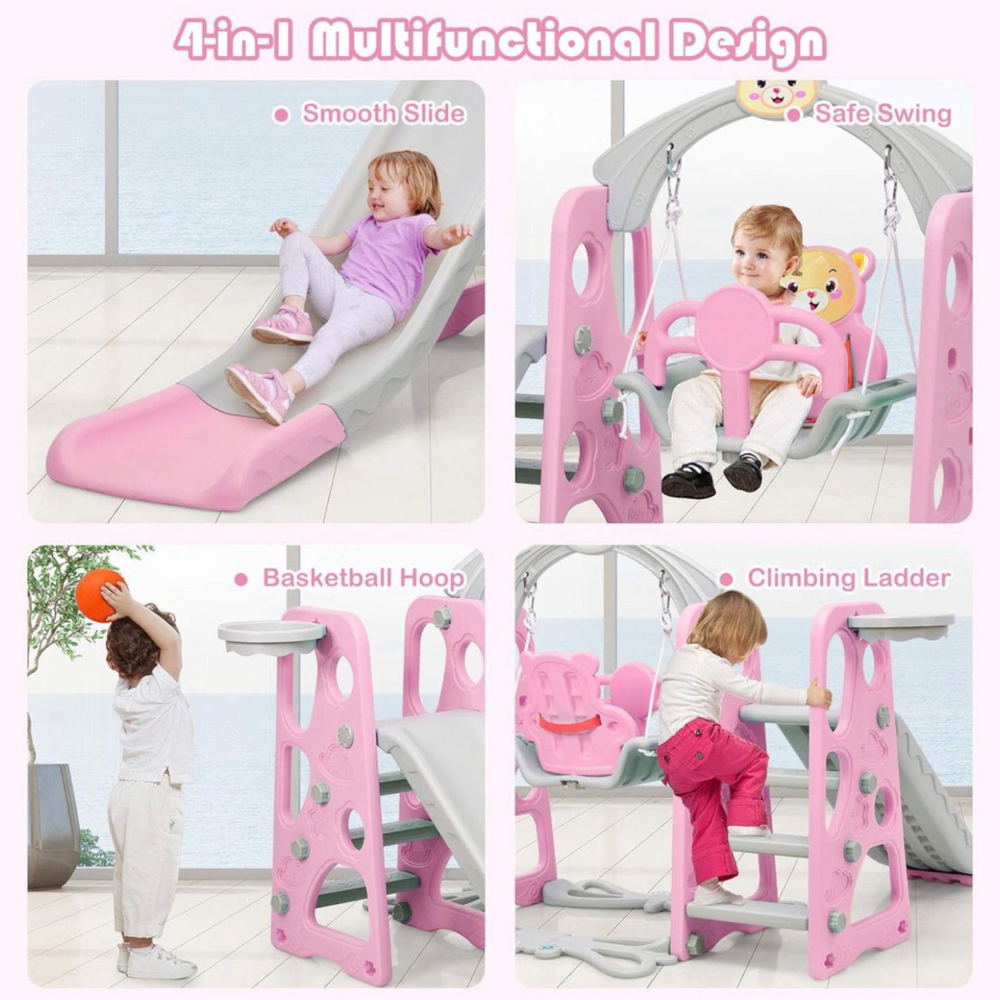 4 in 1 Toddler Climber & Swing Set