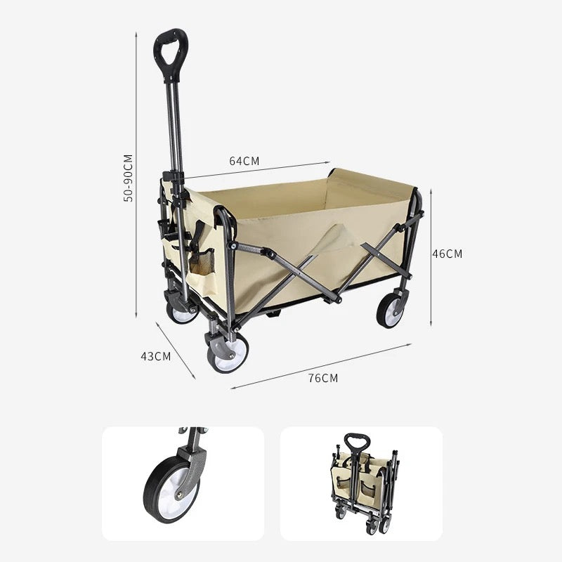 Premium Foldable Outdoor Wagon Cart Trolley for Beach, Picnics & Garden