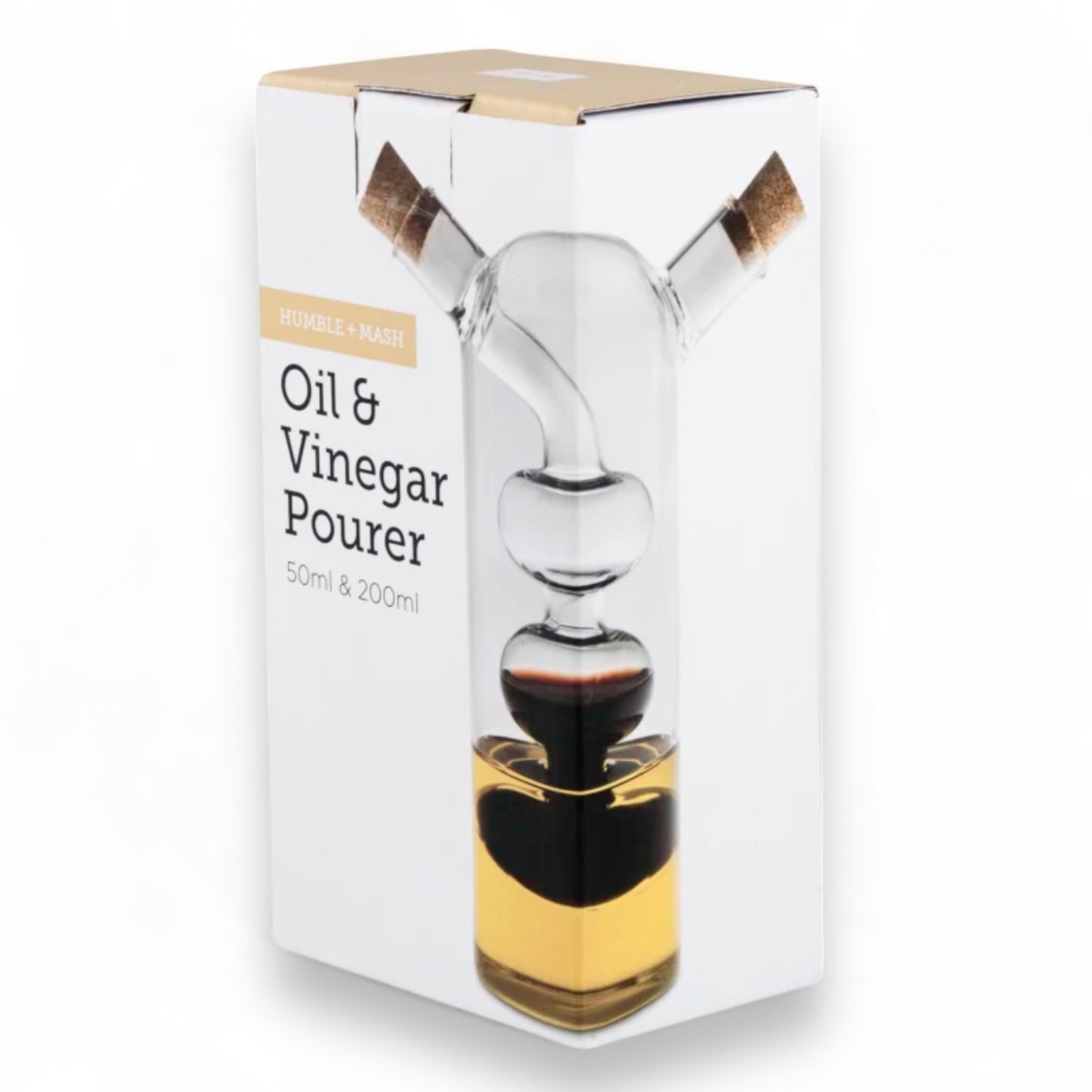 Elegant 2-in-1 Oil and Vinegar Glass Cruet Dispenser with Cork Stopper