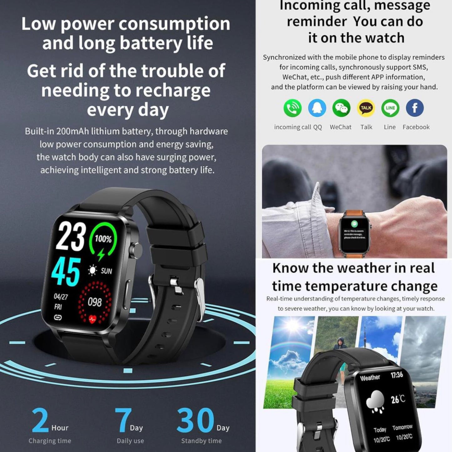 Health Smart Watch - Blood Sugar Monitoring & Laser Physiotherapy