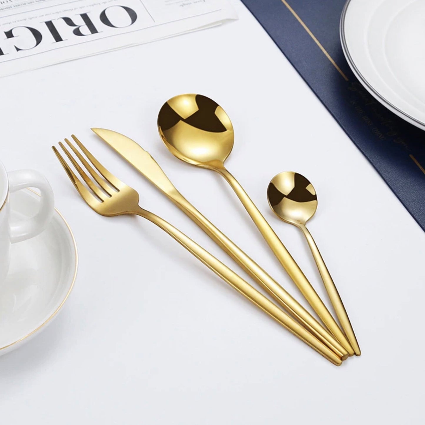 24-Piece Stainless Steel Cutlery Set with Magnetic Stylish Box